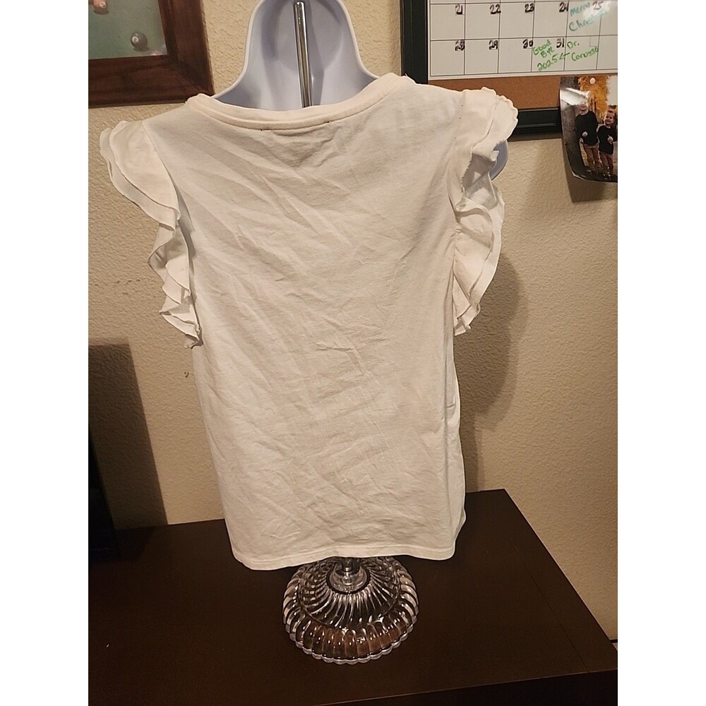 Forever 21 Women's M White Sleeveless Blouse Top Casual Summer V-Neck - Picture 5 of 7